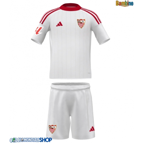 Maglie da calcio Sevilla Prima Maglia Bambino 2025-26 Manica Corta + Pantaloni corti)